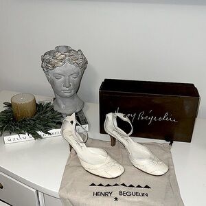 Henry Beguelin perfect BRIDE shoe size 37 made in Italy cream with white trim